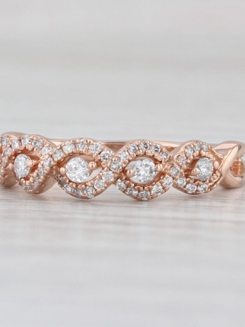 0.33ctw Diamond Stackable Ring 14k Rose Gold Size 6 Wedding Band